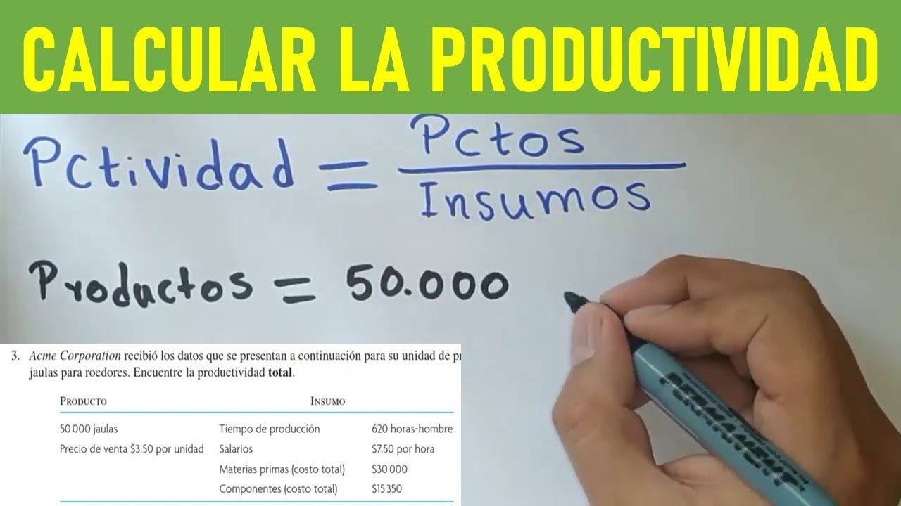 cuál es la fórmula utilizada para calcular la productividad laboral