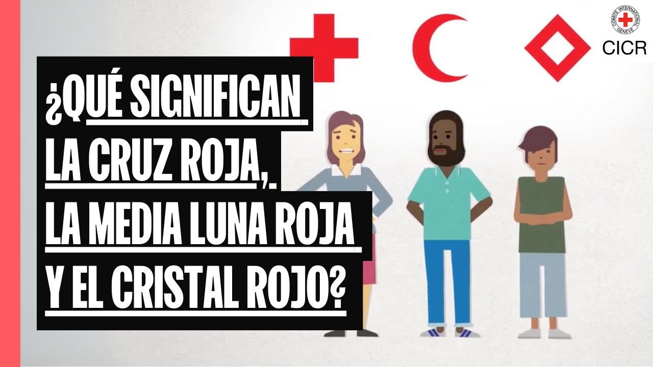 cruz roja media luna roja y cristal rojo