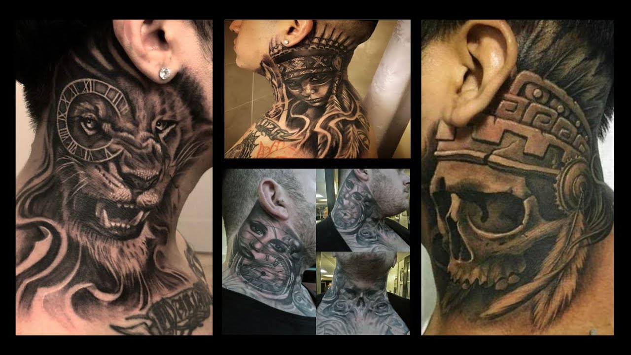 diseños de tatuajes en el cuello para hombres