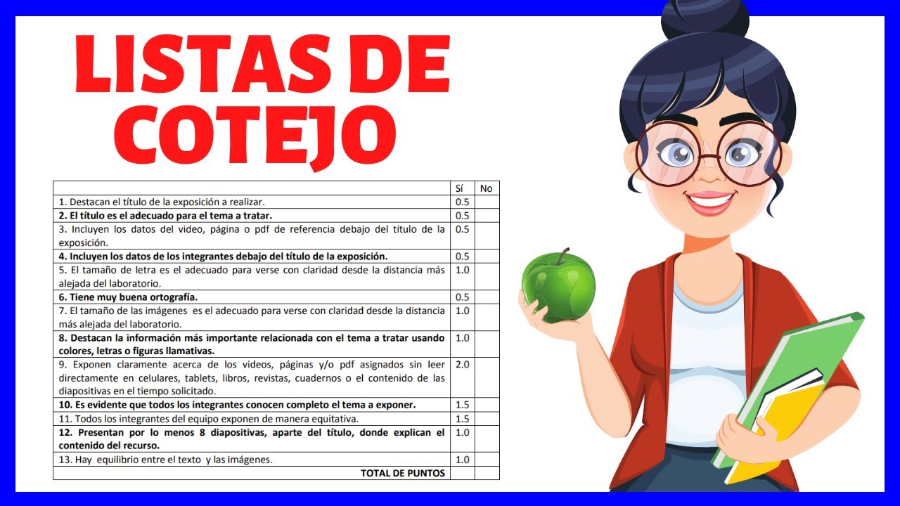 lista de cotejo para evaluar trabajo de investigacion