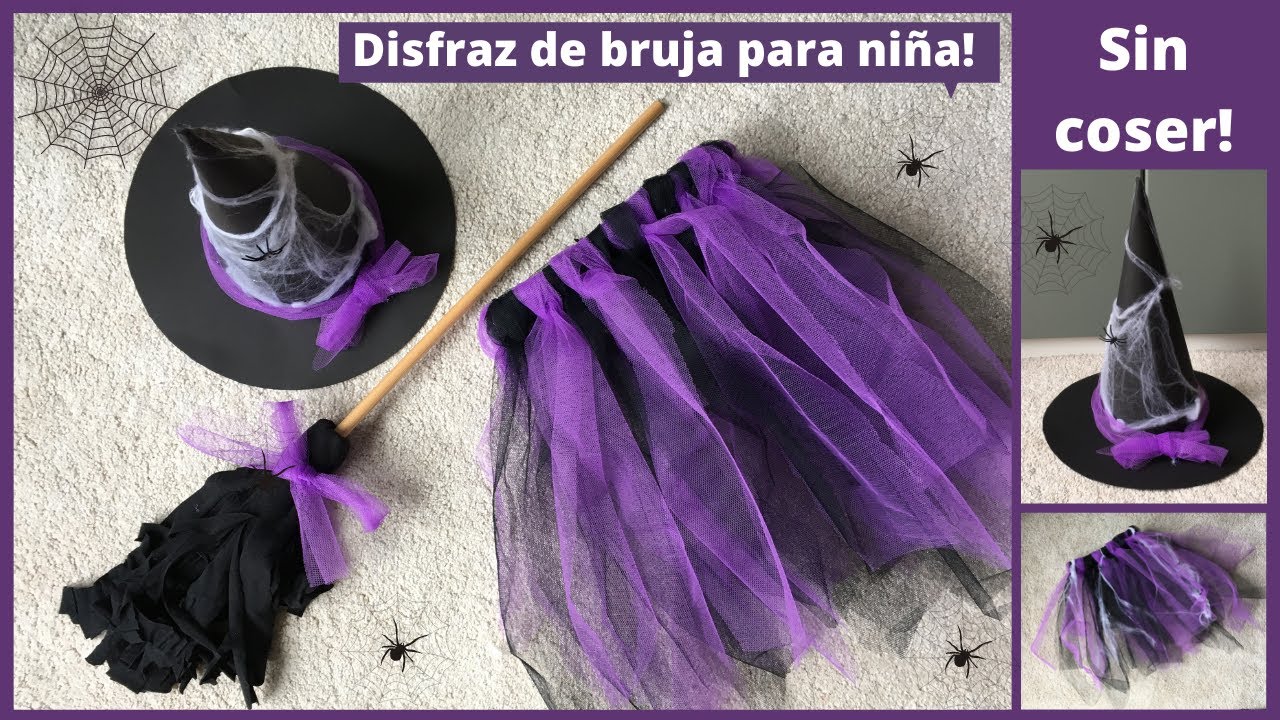 disfraz de bruja para niña hecho en casa