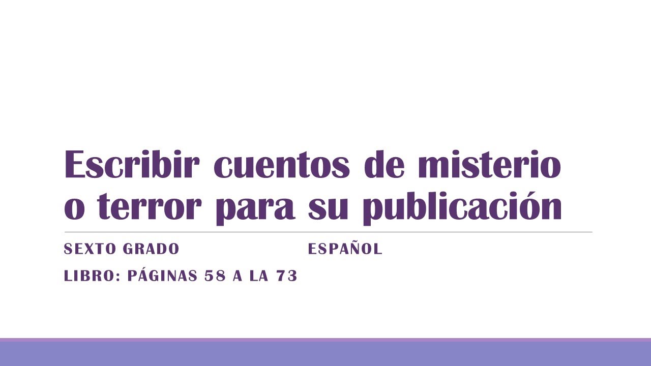 escribir cuentos de misterio o terror para su publicación