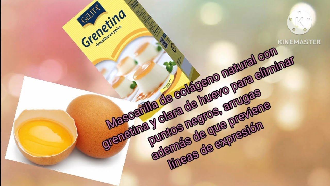 mascarilla de gelatina sin sabor y clara de huevo